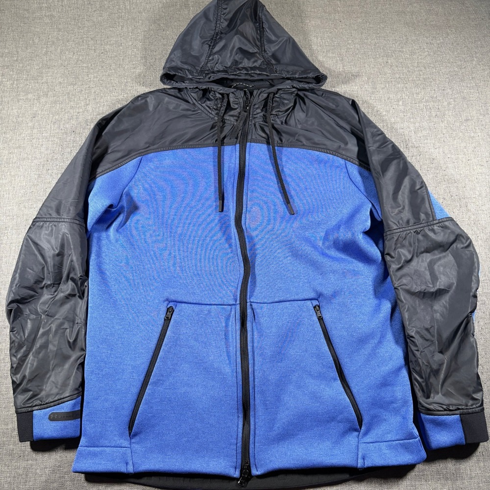 Under Armour Swacket Hoodie Mens Large Blue Black Full Zip Hybrid Jacket